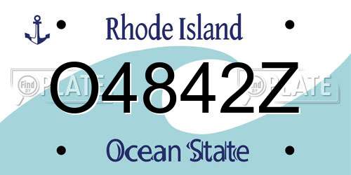 O4842Z Rhode Island License Plate