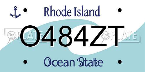 O484ZT Rhode Island License Plate