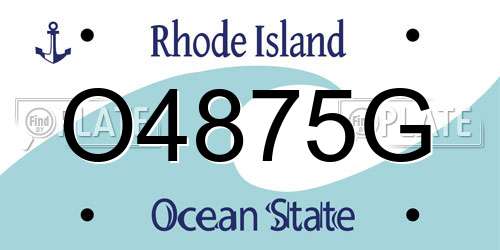 O4875G Rhode Island License Plate
