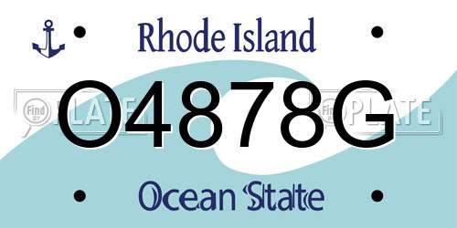 O4878G Rhode Island License Plate