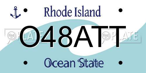 O48ATT Rhode Island License Plate