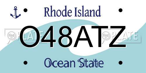 O48ATZ Rhode Island License Plate