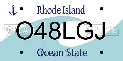 O48LGJ Rhode Island License Plate