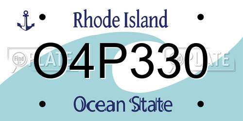 O4P330 Rhode Island License Plate