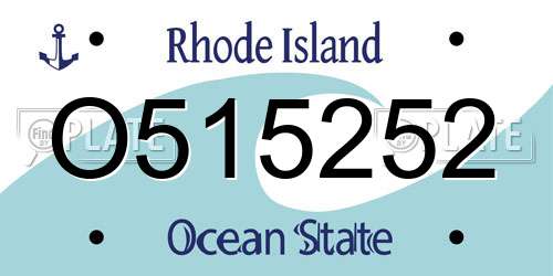 O515252 Rhode Island License Plate