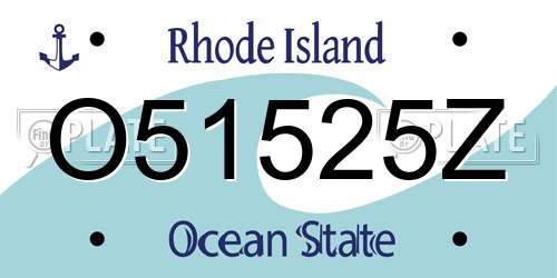 O51525Z Rhode Island License Plate