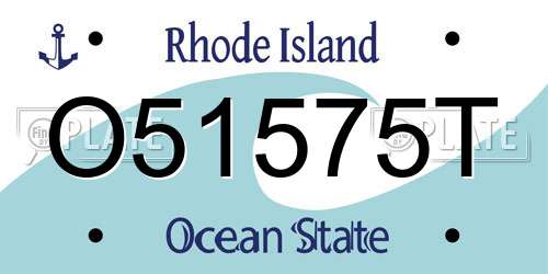 O51575T Rhode Island License Plate