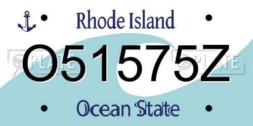 O51575Z Rhode Island License Plate
