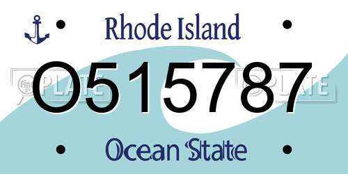 O515787 Rhode Island License Plate