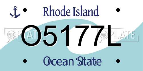 O5177L Rhode Island License Plate