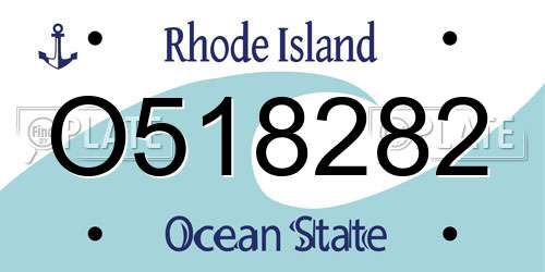 O518282 Rhode Island License Plate