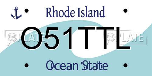 O51TTL Rhode Island License Plate