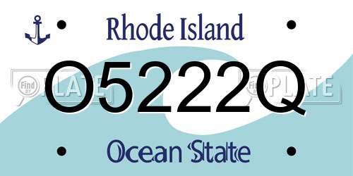 O5222Q Rhode Island License Plate