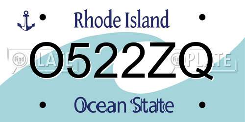 O522ZQ Rhode Island License Plate