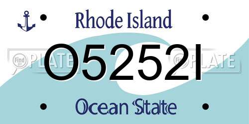 O5252I Rhode Island License Plate