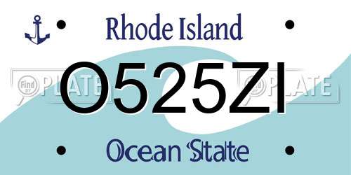 O525ZI Rhode Island License Plate