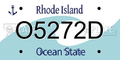 O5272D Rhode Island License Plate