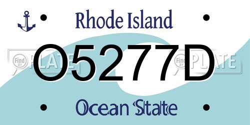 O5277D Rhode Island License Plate