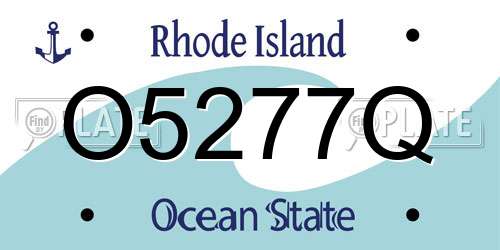 O5277Q Rhode Island License Plate