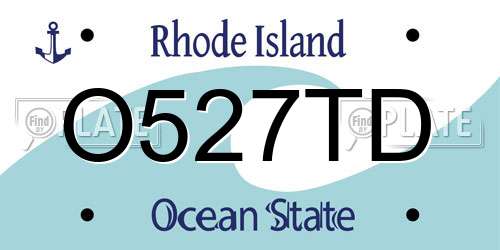 O527TD Rhode Island License Plate