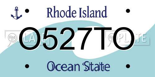 O527TO Rhode Island License Plate