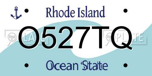 O527TQ Rhode Island License Plate