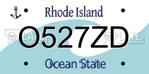 O527ZD Rhode Island License Plate