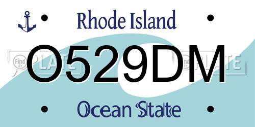 O529DM Rhode Island License Plate