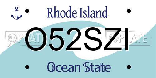 O52SZI Rhode Island License Plate
