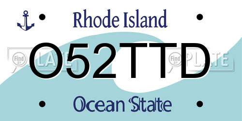 O52TTD Rhode Island License Plate