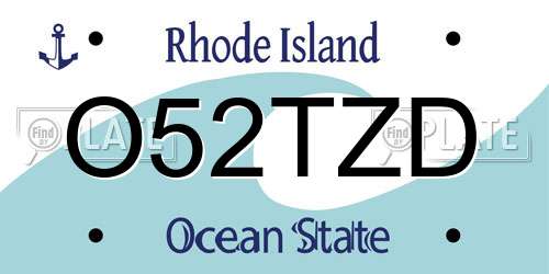 O52TZD Rhode Island License Plate
