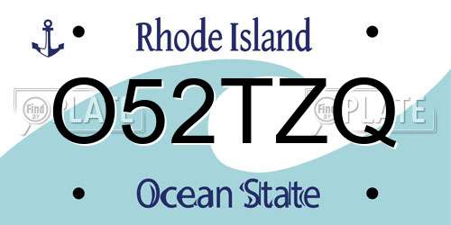 O52TZQ Rhode Island License Plate