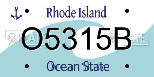 O5315B Rhode Island License Plate