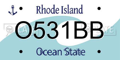 O531BB Rhode Island License Plate