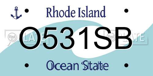 O531SB Rhode Island License Plate