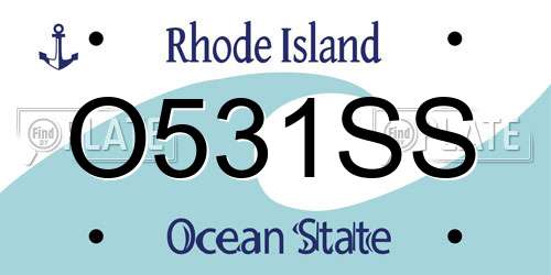 O531SS Rhode Island License Plate