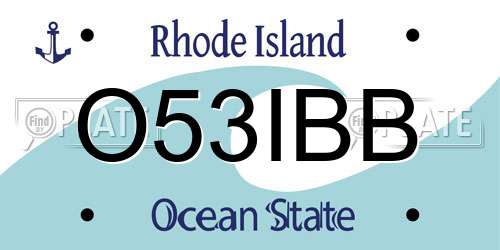 O53IBB Rhode Island License Plate