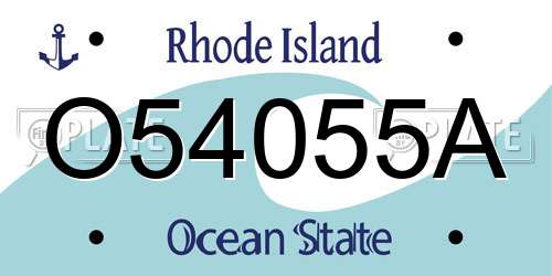 O54055A Rhode Island License Plate