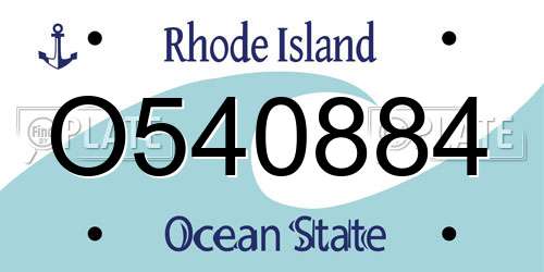 O540884 Rhode Island License Plate