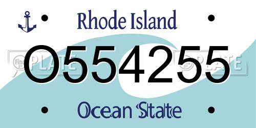 O554255 Rhode Island License Plate