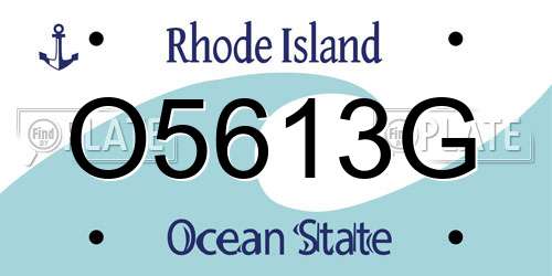 O5613G Rhode Island License Plate