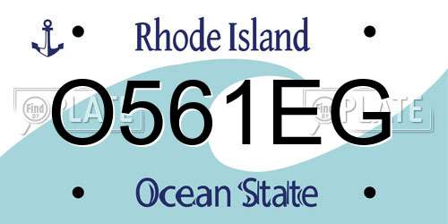 O561EG Rhode Island License Plate
