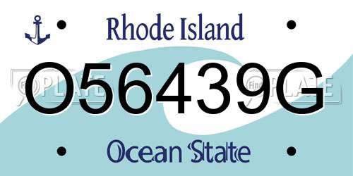O56439G Rhode Island License Plate