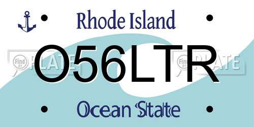 O56LTR Rhode Island License Plate