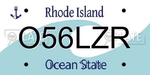 O56LZR Rhode Island License Plate