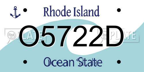 O5722D Rhode Island License Plate