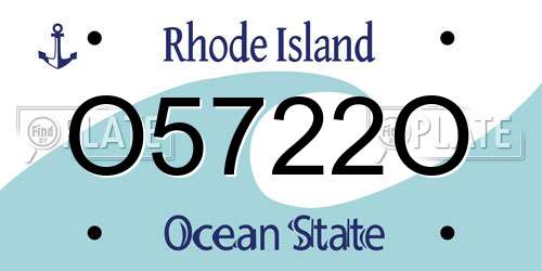 O5722O Rhode Island License Plate