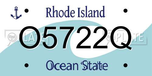 O5722Q Rhode Island License Plate