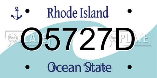 O5727D Rhode Island License Plate