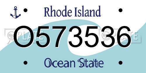 O573536 Rhode Island License Plate